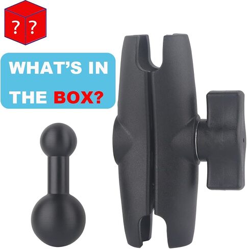 1 inch to 17mm Ball Adapter for RAM Mounts B Size Double Socket Arm, Compatible with Garmin GPS 17mm Bracket, 25mm Female Socket to 17mm Male (Short Arm: 2.4" Double Socket Arm) in Kuwait