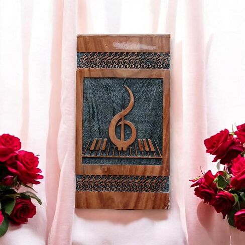 AA GLOBEL Wood and Crafts Elegant Fragile Vintage Music Designed URN for Human Ashes Funeral Memorial Urns for Ashes-Real Wood Cremation Urn for Human Ashes, Adult Women/Men in Kuwait
