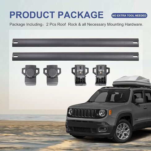 MOSTPLUS Roof Rack Cross Bar Rail Compatible for 2014 2015 2016 2017 2018 2019 2020 2021 2022 Jeep Cherokee Cargo Racks Rooftop Luggage Canoe Kayak Carrier in Kuwait