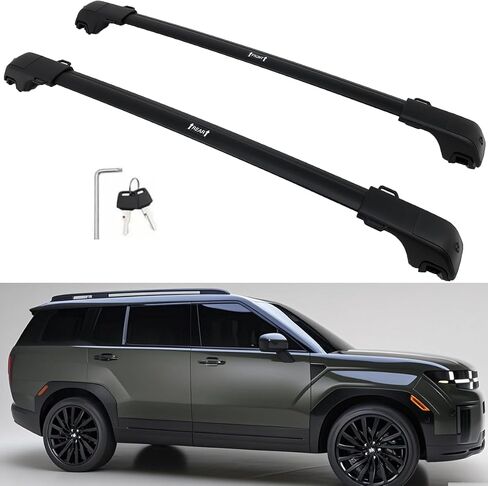 Upgraded 260lbs Cargo Carrier for Hyundai Santa fe 2024-2026 Roof Rack Cross Bars Luggage Rail Lockable,Easy Installation,No Drilling in Saudi Arabia