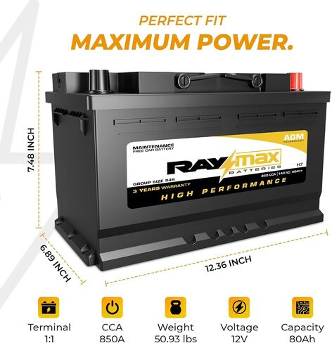 AGM Car Battery H5 Group Size 47 – 12V 680 CCA | 60AH+ | Maintenance-Free Automotive Battery for Sedans, Trucks & SUVs – Extreme Weather Ready, Built for Modern Driving Needs in Saudi Arabia