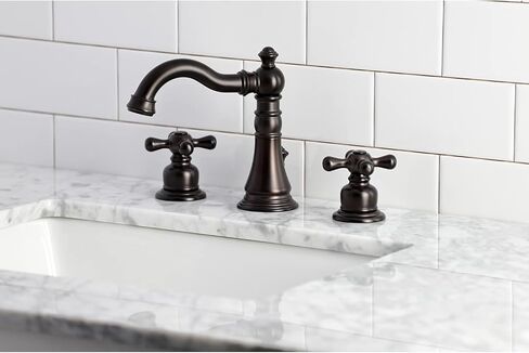 Kingston Brass FSC1972AX American Classic Widespread Bathroom Faucet, Polished Brass in Saudi Arabia