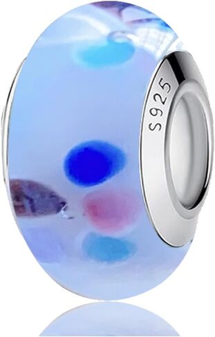 أصيلة Murano Glass 925 سحر الفضة الاسترليني لأساور باندورا ، سحر زهرة لأساور باندورا ، سحر حبة للنساء in Kuwait