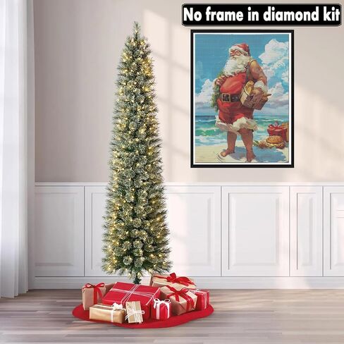 Skryuie 5d Christmas Snowman Miamond Painting Kits - Diy Diamond Art Kits للبالغين عيد الميلاد ، تدريبات مستديرة كاملة - غرزة Crystal Cross - Craft Craft for Wall & Office Decor in Saudi Arabia