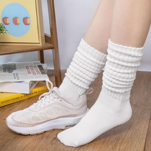 Grip Pilates Socks for Women, Non Slip Yoga Slouch Scrunch Socks with Grips for Barre Ballet Workout Hospital in Kuwait