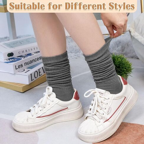 Loritta Slouchy Socks for Women Soft Retro Scrunch Sock Long Slouch Boot Socks in Saudi Arabia