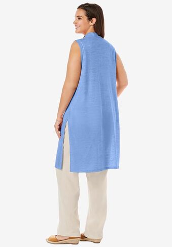 Woman Within Plus Size Lightweight Linen Vest in Saudi Arabia