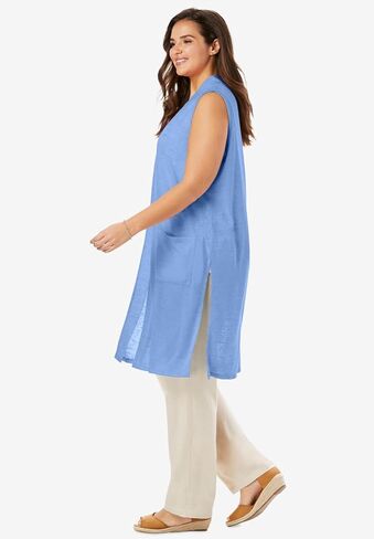 Woman Within Plus Size Lightweight Linen Vest in Saudi Arabia