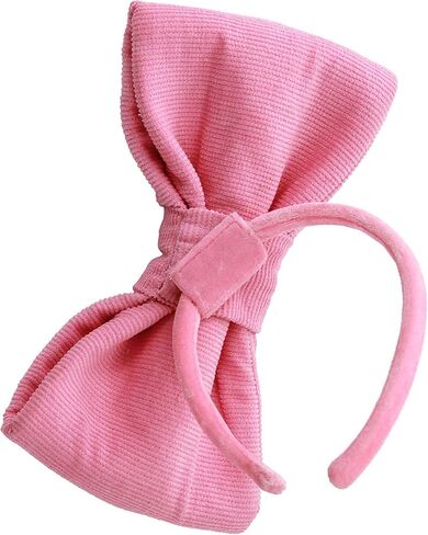 Disney Bo Peep Bow Bow Bead -Bow - Pink Corduroy Bow على عصابة رأس مغطاة فيلور in Saudi Arabia