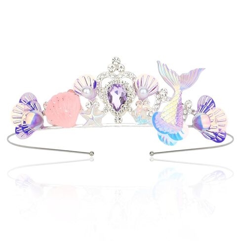 AMCAMI Mermaid Crown for Womem Mermaid Tiara Mermaid Headband Mermaid Hair Accessories Mermaid Party Decorations Mermaid Costume Mermaid Party Favors Ariel Costume for Girls in Kuwait