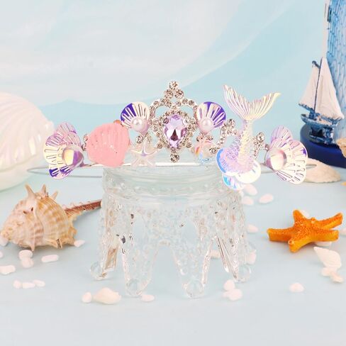 AMCAMI Mermaid Crown for Womem Mermaid Tiara Mermaid Headband Mermaid Hair Accessories Mermaid Party Decorations Mermaid Costume Mermaid Party Favors Ariel Costume for Girls in Kuwait