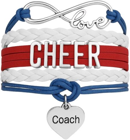 Sportybella Cheer Coach Bracelet - Cheerleading Coach Charm Bracelet- Cheer Jewelry - Women Cheering Coaches Infinity Bracelet in Saudi Arabia