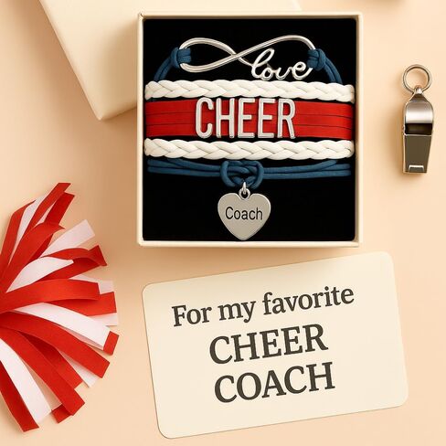 Sportybella Cheer Coach Bracelet - Cheerleading Coach Charm Bracelet- Cheer Jewelry - Women Cheering Coaches Infinity Bracelet in Saudi Arabia