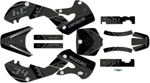 Graphics Kit for Suzuki DRZ 110 (2002-2009) Icon Series Smoke 09 Mil - Dirt bike Custom Racing Graphics Decals Stickers Kit, no-plastics in Saudi Arabia