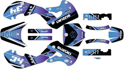 Graphics Kit for Suzuki DRZ 110 (2002-2009) Icon Series Smoke 09 Mil - Dirt bike Custom Racing Graphics Decals Stickers Kit, no-plastics in Saudi Arabia