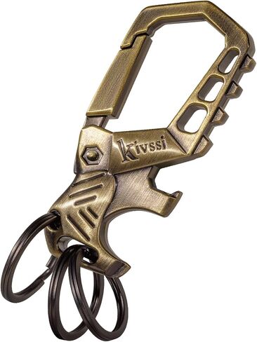 Heavy duty metal keychains,Car key chain Carabiner clip key bottle opener 3 Key Rings for men and women. in Saudi Arabia