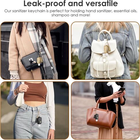 2Pcs Hand Sanitizer Keychain, 30ml Portable Leather Hand Sanitizer Holder Travel Size Keychain Hand Sanitizer Case Refillable Bottle for Toiletry Lotion Liquid Soap Shampoo (Black, Pink) in Kuwait