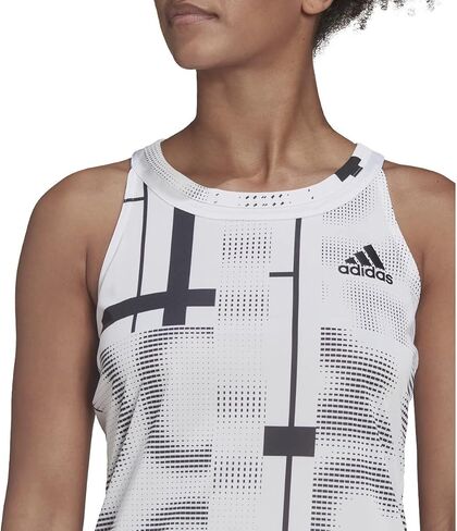 Adidas Club Tennis Graphic Tank - Womens Tennis L White -Black in Saudi Arabia
