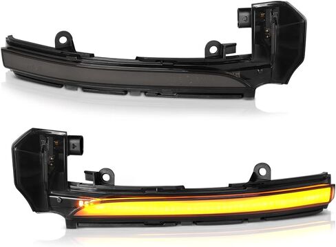 VIPMOTOZ [Sequential Turn Signal] For Jaguar XE XF XJ F-Type I-Pace Dark Smoke Amber LED Strips Side Mirror Indicator Light Blinker Lamp Replacement, Driver & Passenger Side in Saudi Arabia