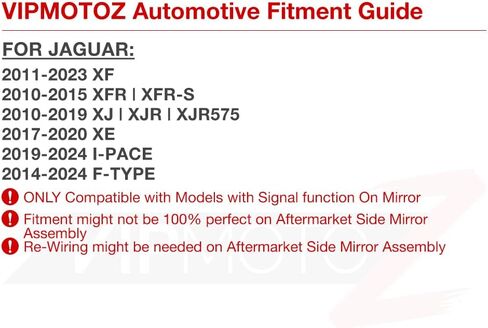 VIPMOTOZ [Sequential Turn Signal] For Jaguar XE XF XJ F-Type I-Pace Dark Smoke Amber LED Strips Side Mirror Indicator Light Blinker Lamp Replacement, Driver & Passenger Side in Saudi Arabia