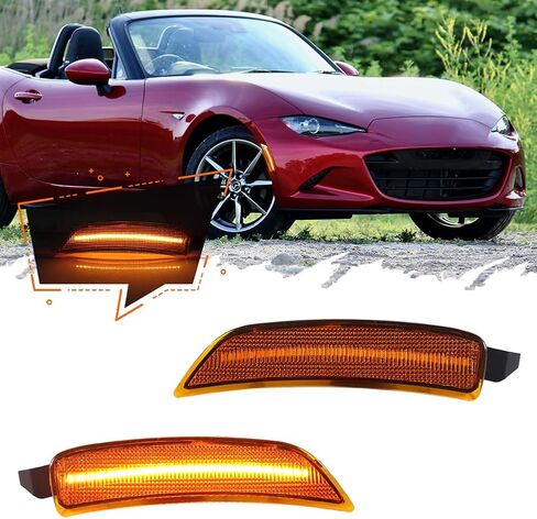 لعام 2016 2017 2018 2019 2020 2021 2022 2023 MX-5 MIATA FIAT 124 Spider Abarth Pront Presher Marker Lines Amber Lens Amber LED NA1J-51-5H0C ، NA1J-51-5J0C in Kuwait