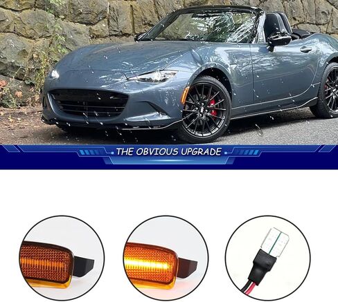 لعام 2016 2017 2018 2019 2020 2021 2022 2023 MX-5 MIATA FIAT 124 Spider Abarth Pront Presher Marker Lines Amber Lens Amber LED NA1J-51-5H0C ، NA1J-51-5J0C in Kuwait