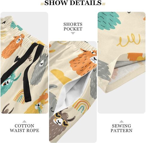 visesunny Mens Sleep Summer Funny Pattern Shorts Lounge Bottoms Soft Comfy Pajama Wear Pants in Saudi Arabia