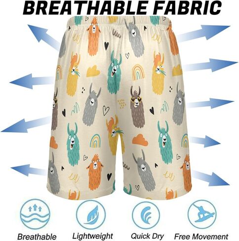 visesunny Mens Sleep Summer Funny Pattern Shorts Lounge Bottoms Soft Comfy Pajama Wear Pants in Saudi Arabia