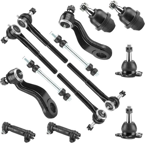 Front End Kit for Chevy & GMC K1500 Suburban 95-99, Tahoe Yukon 5.7L 95-00, 4WD, Adjustment Sleeve, Lower & Upper Ball Joint + Tie Rod, 14Pcs Suspension K6477 K6292 K6428 ES2836RL ES2838RL in Saudi Arabia