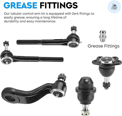 Front End Kit for Chevy & GMC K1500 Suburban 95-99, Tahoe Yukon 5.7L 95-00, 4WD, Adjustment Sleeve, Lower & Upper Ball Joint + Tie Rod, 14Pcs Suspension K6477 K6292 K6428 ES2836RL ES2838RL in Saudi Arabia