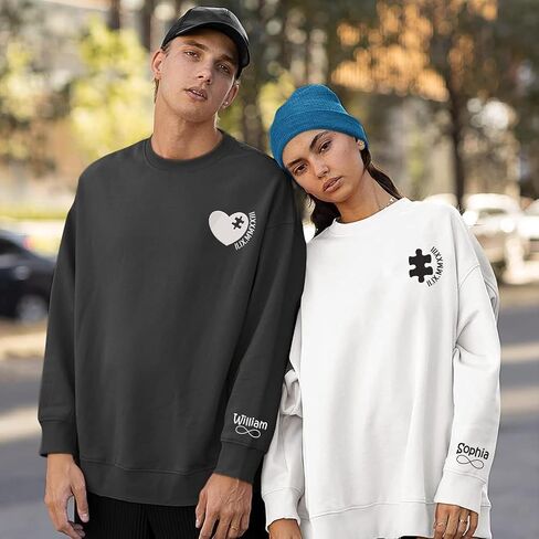 Personalized Embroidered Mr Mrs Sweatshirts Custom Name Date Anniversary Matching Couples Shirts Gifts for in Saudi Arabia
