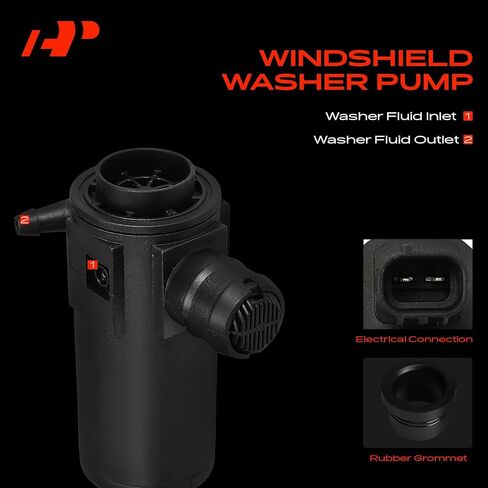 A-Premium Windshield Washer Pump Compatible with Toyota Camry, Corolla, Prius, Tacoma, Tundra, Avalon & Hyundai Elantra, Sonata & Subaru Impreza, Ascent & Kia Optima, Forte & Lexus ES250, ES300h in Saudi Arabia