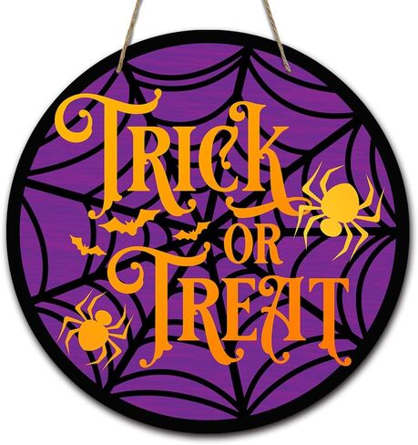 Happy Halloween Boo Spooky Rustic Wood Sign Welcome Wood Hanging Plaque Signs for Home Farmhouse Front Door Wall Decor Fall Indoor Outdoor Halloween Party Supplies 10 x 10 Inches in Saudi Arabia