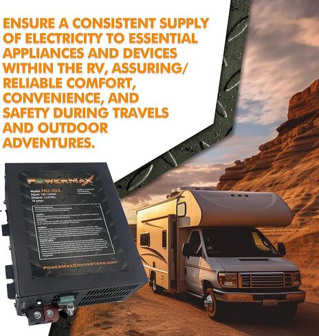 إمدادات PowerMax PM3-65POWER ، AC إلى DC Converter 110VAC إلى 12VDC 65AMP ، شاحن البطارية مع وضع شحن ذكي من 3 مراحل ، مروحة تبريد مدمجة ومؤشر LED ، متوافق مع الليثيوم in Kuwait