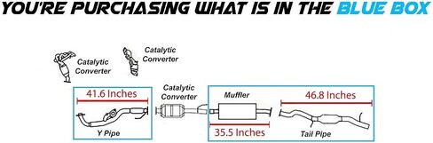 العادم الشمالي الشرقي-طقم نظام العادم المرن Y-Pipe Muffler Fits 2007-2008 Mercury Mariner 3.0L in Kuwait