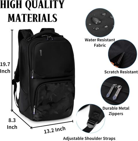 Business Backpack for Men, High Tech Laptop Backpack with USB Charging Port and Ergonomic Design, 35L Waterproof Travel Work College Commuter Backpack Fits 15.6 Inch Tablet, Notebook in Kuwait