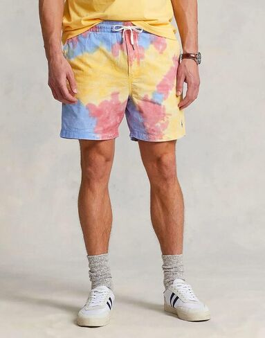POLO RALPH LAUREN Men's 6" Cotton Seersucker Tie Dyed Classic Fit Shorts (R(1001)/Y, Large) in Saudi Arabia