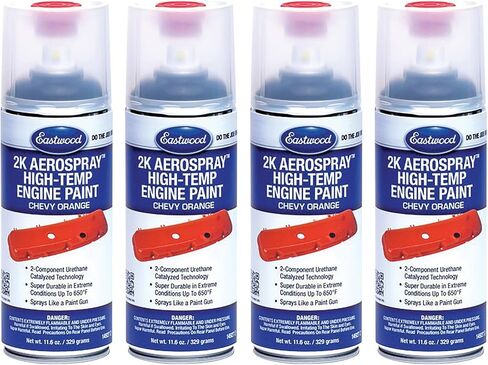 Eastwood 2K Aerospray High Temperature Ceramic Engine Chevy Orange Paint | 11.6 oz Aerosol | 1 Pack in Saudi Arabia