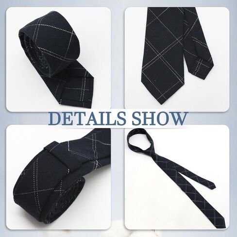 Cotton Ties for Men Plaid Striped Skinny Ties for Men Self-Tie Mens Neckties for Office Wedding Daily in Saudi Arabia