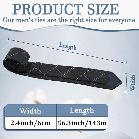 Cotton Ties for Men Plaid Striped Skinny Ties for Men Self-Tie Mens Neckties for Office Wedding Daily in Saudi Arabia