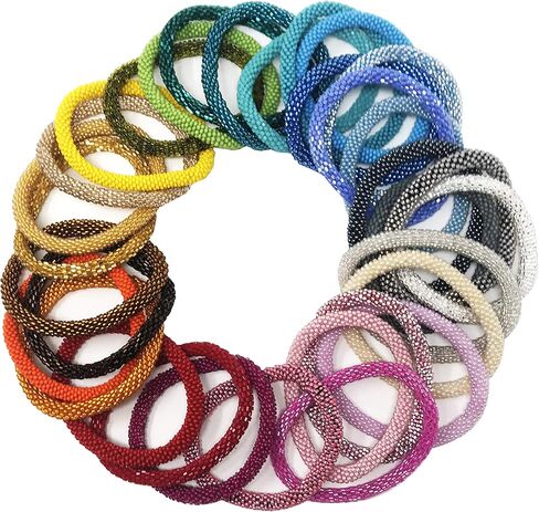 Wigspedia Handmade Crochet Glass Seed Bead Nepal Boho Bracelet - Wholesale Solid Bracelets in Kuwait