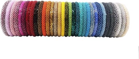 Wigspedia Handmade Crochet Glass Seed Bead Nepal Boho Bracelet - Wholesale Solid Bracelets in Kuwait