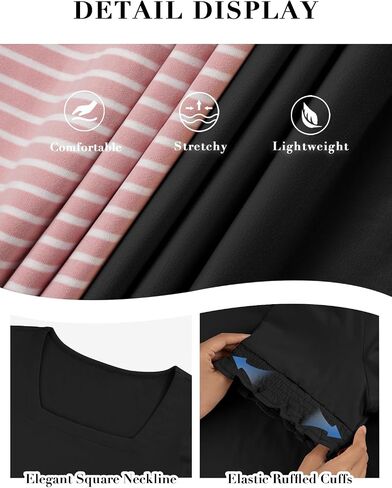 ATHMILE Womens Summer Tops Square Neck Dressy Casual Ruffle Trim Sleeve Cute T Shirts Trendy Clothes in Saudi Arabia