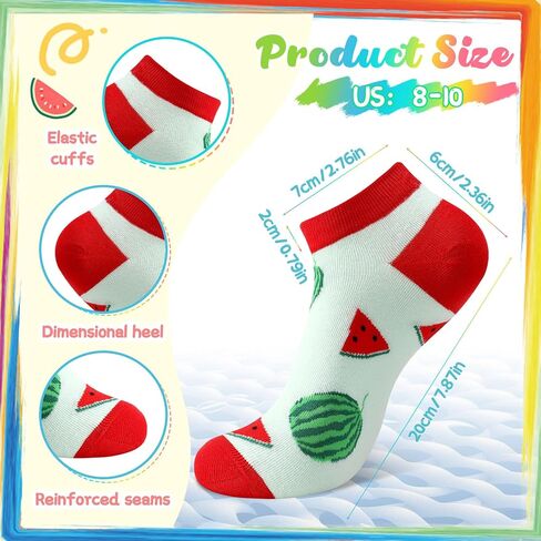 Jspupifip 9 Pairs Fun Ankle Socks for Women, Cartoon No Show Sock for Girls Lady Cute Fruit Design Size 8-10 in Saudi Arabia