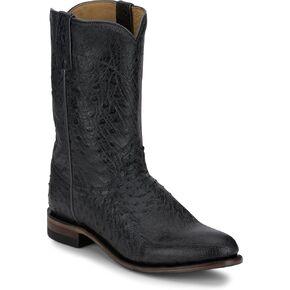 Justin Stinson 10" Smooth Ostrich Roper Men's Western Boots, Premium Exotic Leather, Durable Construction, Stylish Design in Saudi Arabia