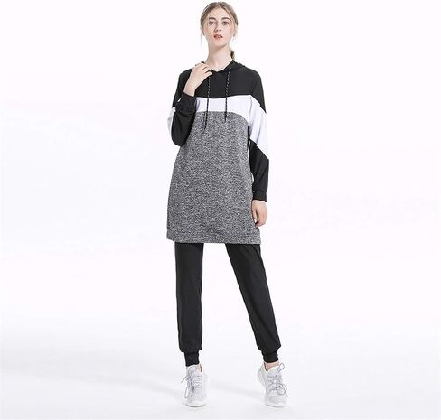2 Piece Outfits Casual Sweatsuits Set Muslims Tracksuits For Women Islamic Tracksuit Hoodies Casual Sports Suit in Saudi Arabia