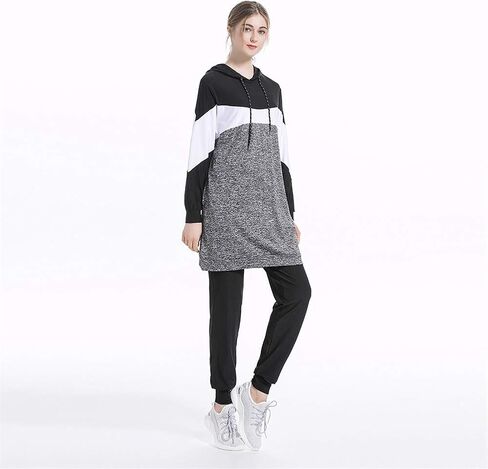 2 Piece Outfits Casual Sweatsuits Set Muslims Tracksuits For Women Islamic Tracksuit Hoodies Casual Sports Suit in Saudi Arabia