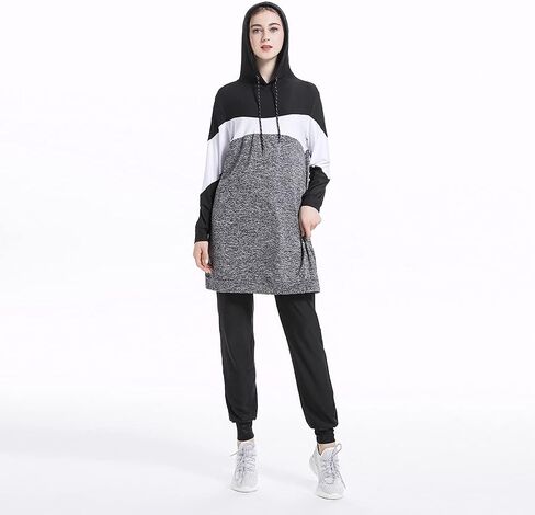 2 Piece Outfits Casual Sweatsuits Set Muslims Tracksuits For Women Islamic Tracksuit Hoodies Casual Sports Suit in Saudi Arabia