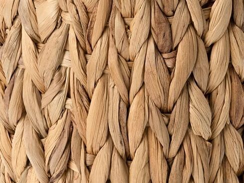 سلة مهملات الخوص من ستوريجوركس بمقابض خشبية، سلة مهملات الحمام، سلة مهملات الخوص لغرفة النوم والمكتب وغرفة المعيشة، 12 لتر، عبوة واحدة in Kuwait