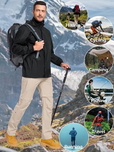 MANSDOUR Men's Packable Rain Jacket Waterproof Lightweight Windbreaker Cycling Golf Hiking Reflective Raincoat with Hood in Saudi Arabia